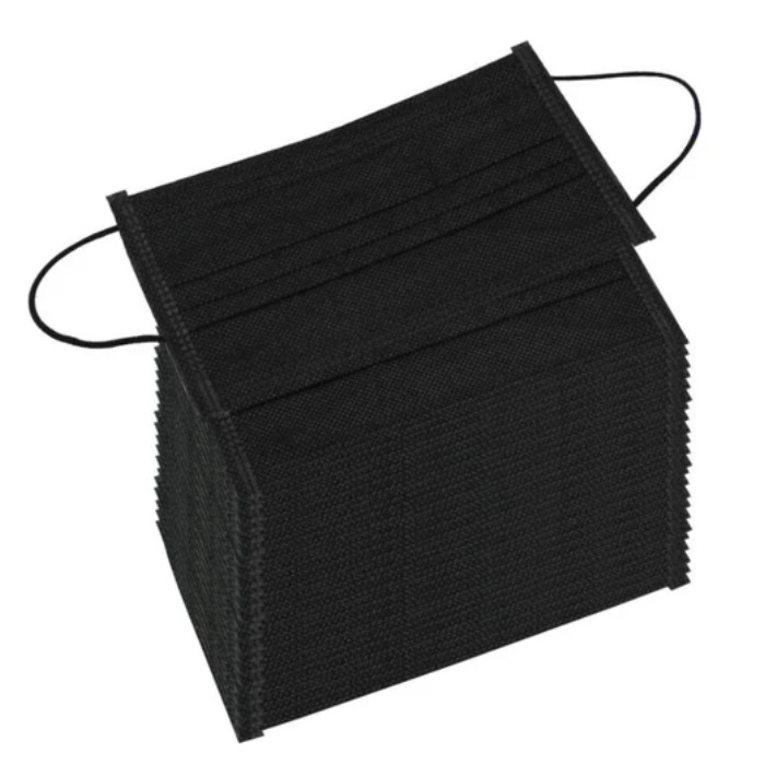 Black 3 Ply Disposable Surgical Face Mask without Meltblown